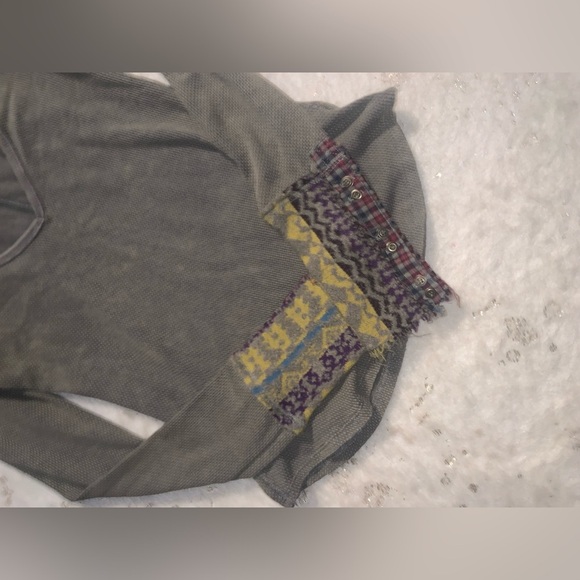 Free people we the free art school cuff olive green thermal boho fall M casual - Picture 3 of 4